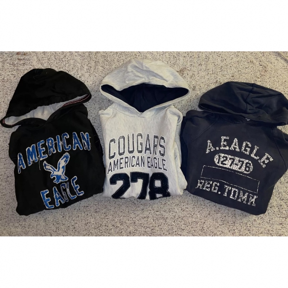 Lot of 3 American Eagle Hoodie Sweatshirts Men's Size S  S/P